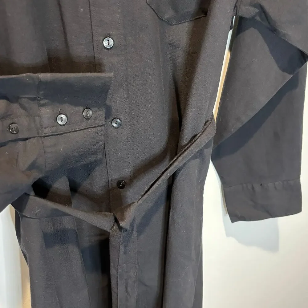 Abercrombie & Fitch NWT Black Midi Shirt Dress - size Large Tall
